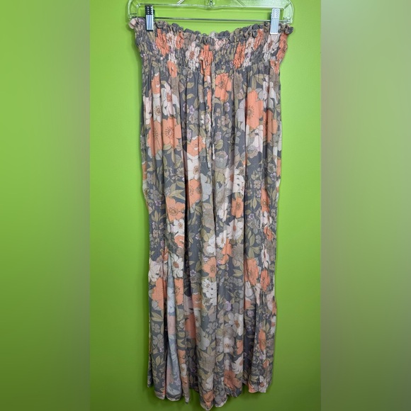 Andthewhy rayon floral stretch waistband open slit pants size M Pit - Picture 3 of 10